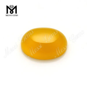 Perles d'agate jaune de pierre gemme de cabochon ovale de vente directe d'usine