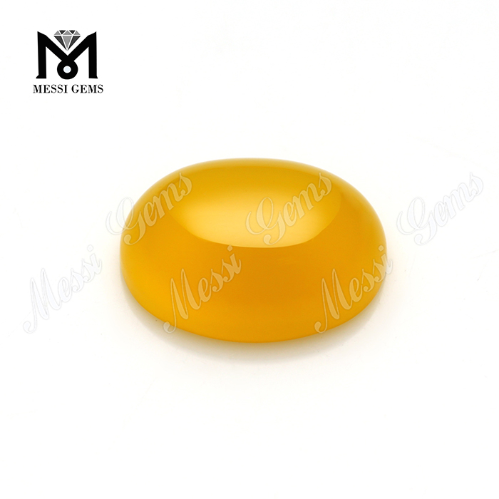 Perles d'agate jaune de pierre gemme de cabochon ovale de vente directe d'usine