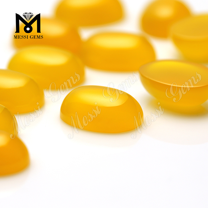Perles d\'agate jaune de pierre gemme de cabochon ovale de vente directe d\'usine