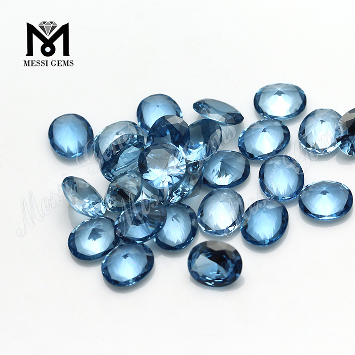 Synthétique 10x12mm coupe ovale 106 # pierre de spinelle bleue prix des pierres précieuses de spinelle synthétique