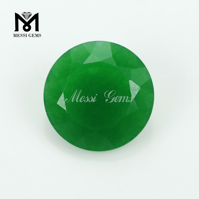 Pierre précieuse de jade de Malaisie vert rond de 15 mm