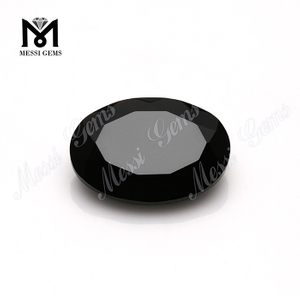 Vente en gros de bonne qualité 13 * 18 pierres précieuses ovales agate noire naturelle