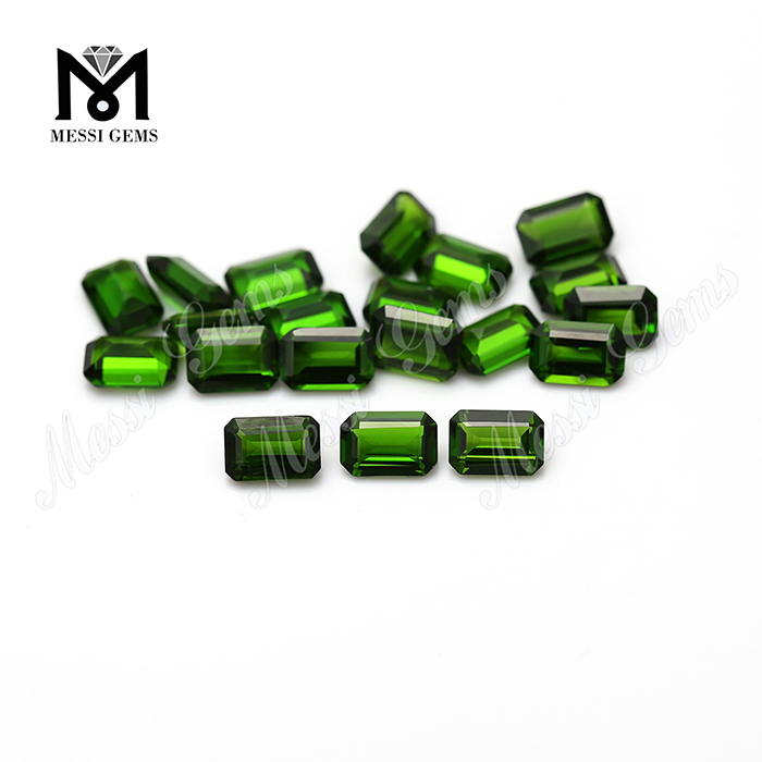 Vente chaude de haute qualité Emerald Cut Chrome Diopside Pierre précieuse naturelle