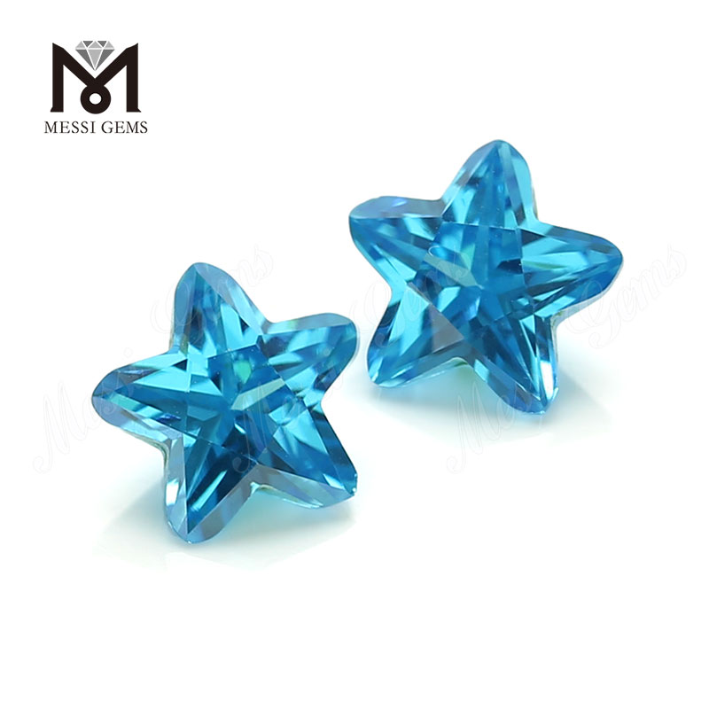 wuzhou 7x7mm en forme d\'étoile bleu aqua cz pierres en vrac