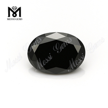 prix du diamant moissanite lâche synthétique de couleur noire de coupe ovale