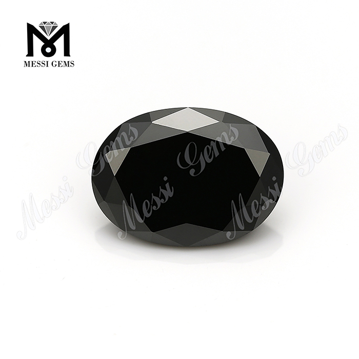 prix du diamant moissanite en vrac synthétique de couleur noire de coupe ovale