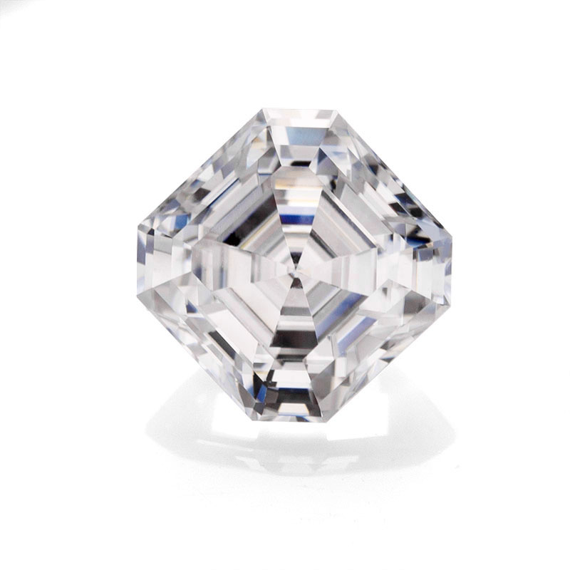 Jeu de couleurs ou feu Pierres précieuses en vrac VVS Blanc Diamant moissanite taille Asscher