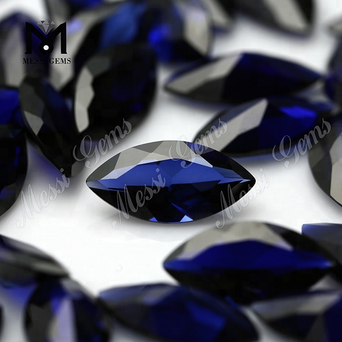 Prix ​​usine 34 # pierre précieuse de corindon saphir bleu marquise