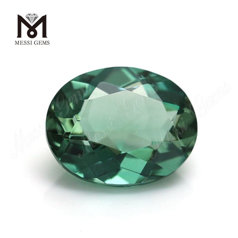 prix d\'usine 8x10mm pierre gemme taillée ovale quartz vert synthétique en vrac