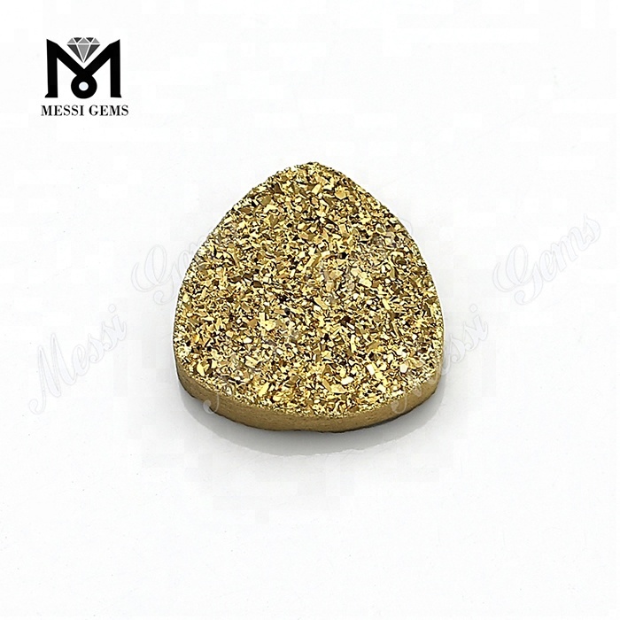 Vente en gros de pierres précieuses d\'agate druzy naturelle en or taillé en billions