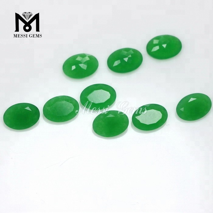Prix ​​de gros Quartz vert coupe ovale 10*14 mm pierres précieuses de jade en vrac