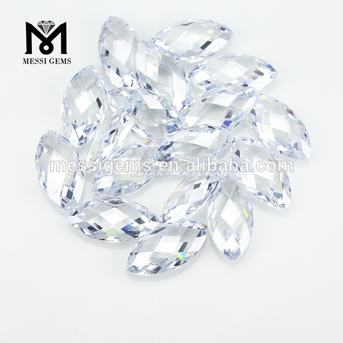 Pierres précieuses de zircon cubique synthétique marquise CZ blanche 2,5 x 5 mm
