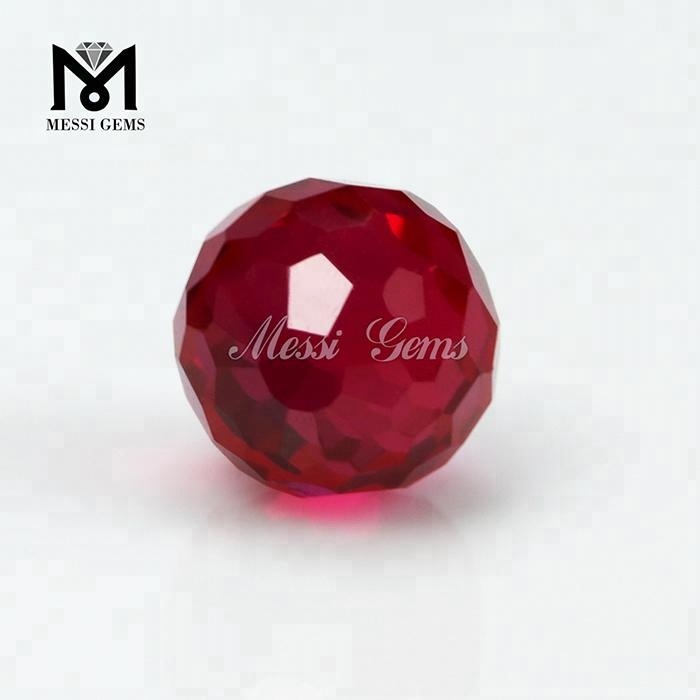 Gros rond 8MM 5 # pierre de perle de rubis rouge avec trou