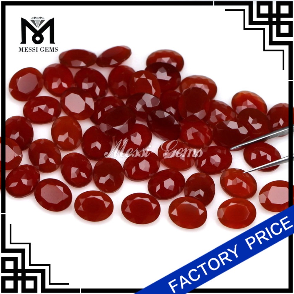 Vente en gros de perles d\'agate de pierres précieuses ovales 8x10 pierre d\'agate rouge