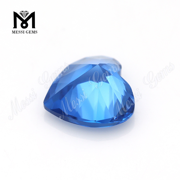 10x10mm coeur coupé 119 # pierre gemme de spinelle synthétique bleue