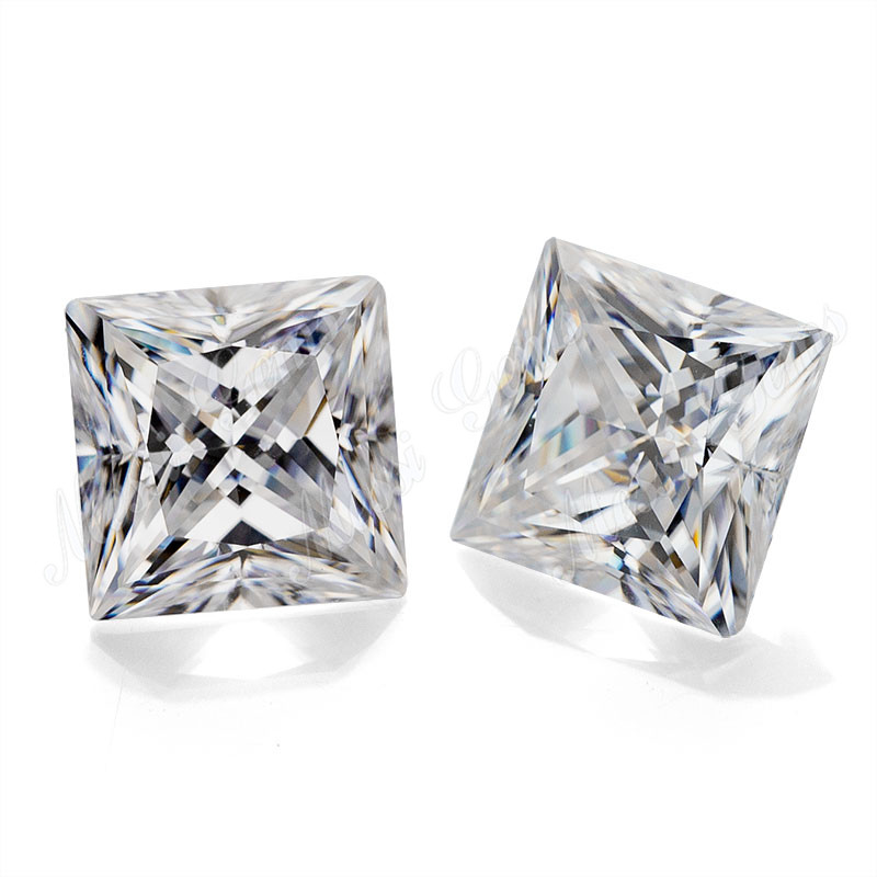 Gros def moissanite diamant blanc coupe princesse 5.5x5.5mm par carat prix moissanite en vrac