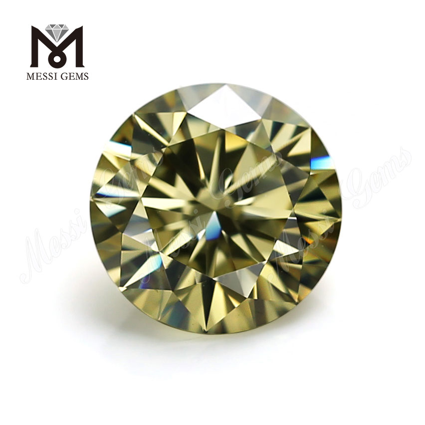 Prix ​​​​usine moissanite diamant en gros 5mm moissanite de pierre précieuse jaune brillant pour bague