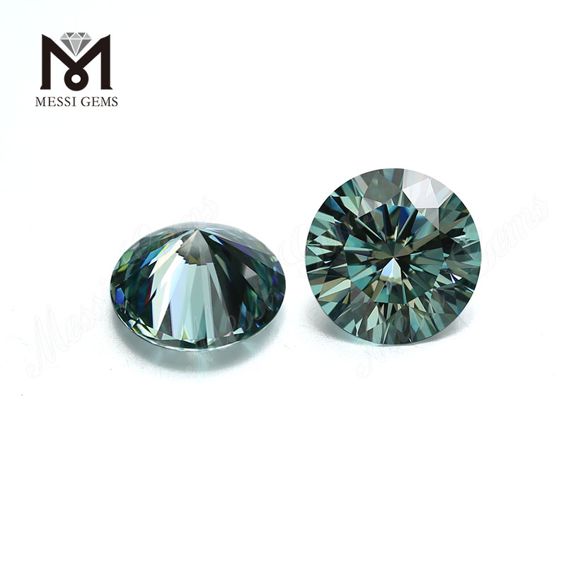 Diamant moissanite en vrac taille brillante ronde 5mm pierre précieuse verte Moissanite brute