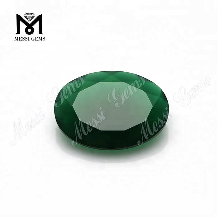 prix d'usine coupe ovale 8*10 mm pierre d'agate calcédoine verte