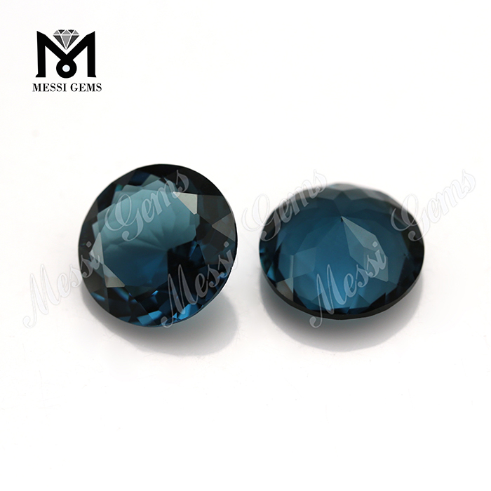 pierres de verre à facettes émeraude bleue pour bijoux