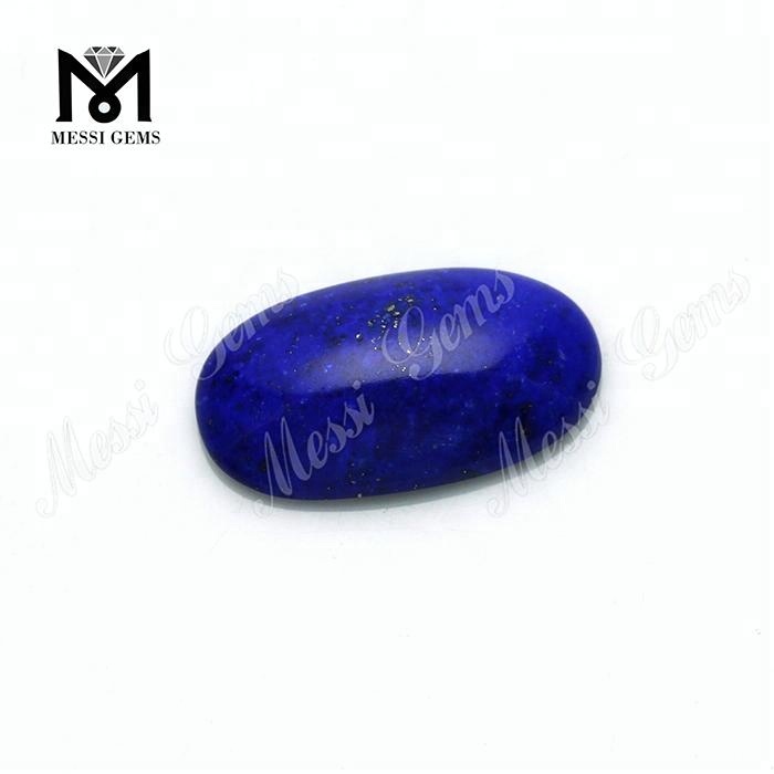 Pierre de lapis-lazuli naturelle bleu coupe ovale coupée à la machine en vrac