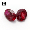 Rubis artificiels synthétiques de pierres précieuses de rubis rouges taillés à la machine ovales pour la fabrication de bijoux