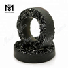 Forme de pneu Druzy Stone Agate naturelle noire en vente