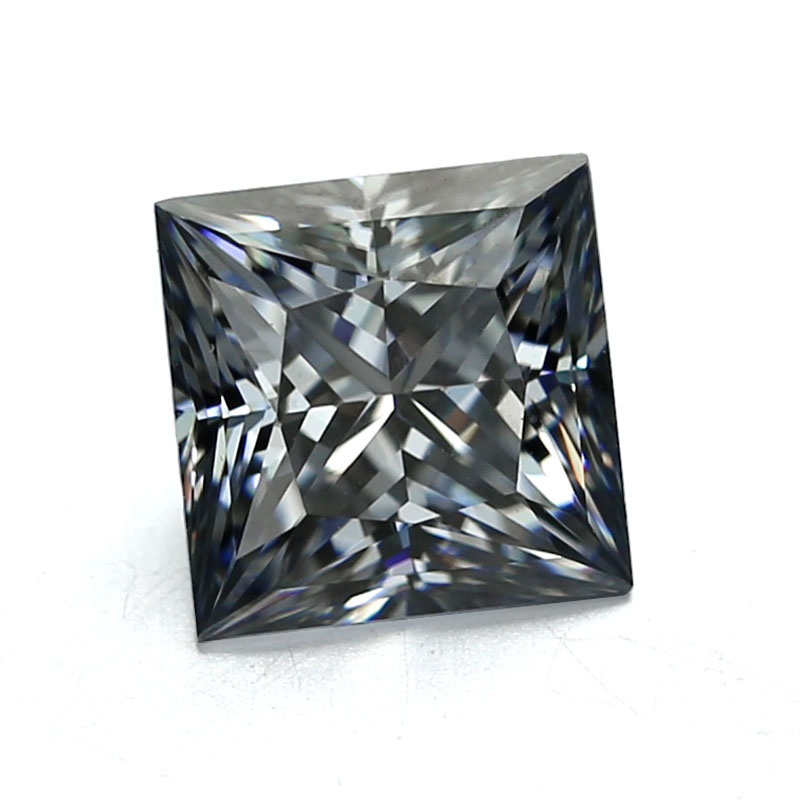 Prix ​​de gros DEF Brilliant Square Cut Loose Colored Grey synthétique prix du diamant moissanite par carat