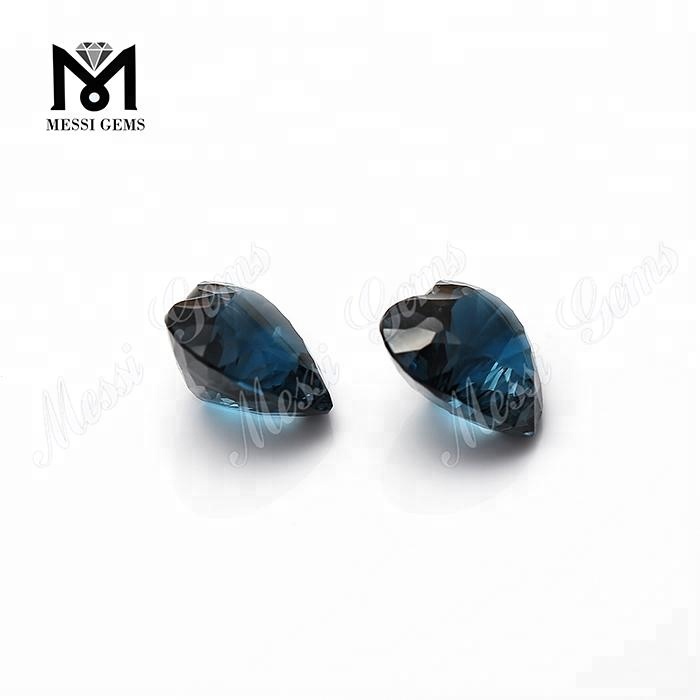 Pierres précieuses en vrac en forme de coeur pierre naturelle de topaze bleue de londres