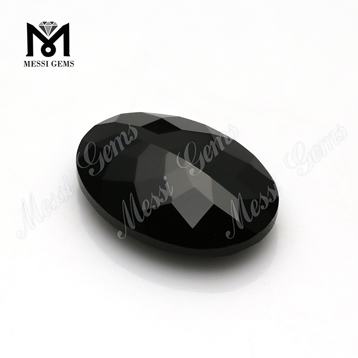 pierres précieuses naturelles onyx noir à facettes ovales en provenance de Chine