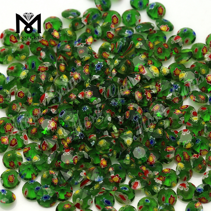 Gemmes de verre colorées rondes coupées à la machine de Wuzhou
