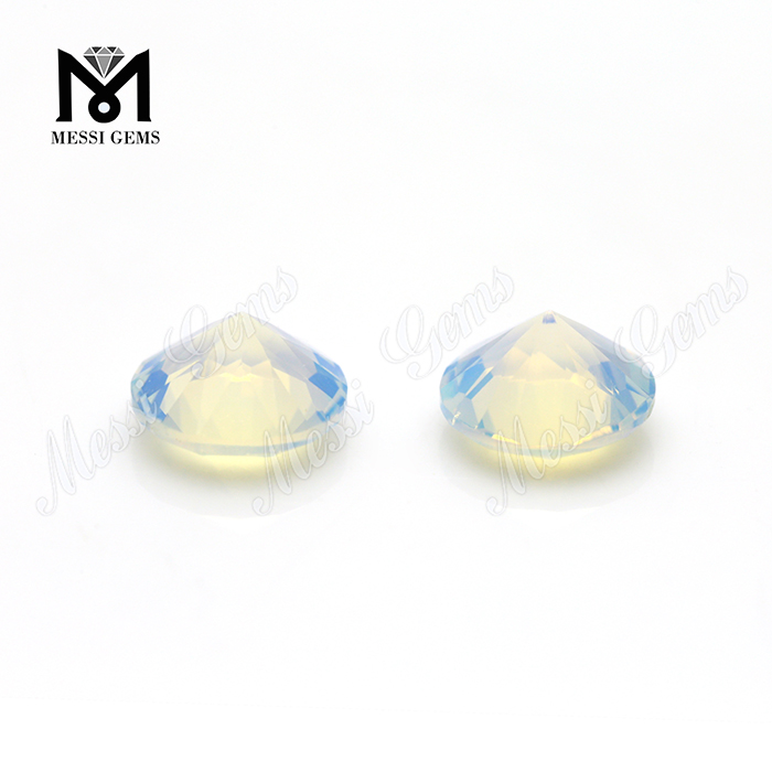 Prix ​​de gros de la pierre de verre de pierre gemme de verre de cristal d\'opale synthétique ronde