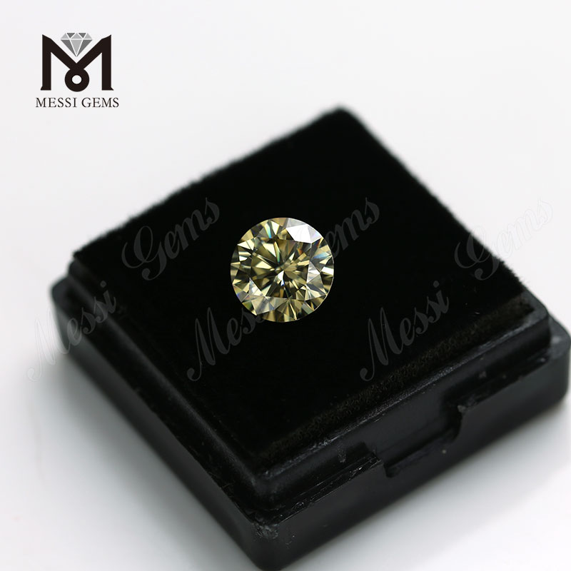 Diamant de moissanite synthétique en gros taille brillant moissanite jaune en vrac