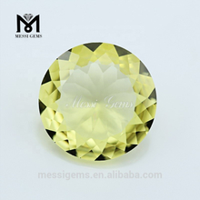 Vente en gros de pierre de verre en cristal de citrine de citron de forme ronde lâche