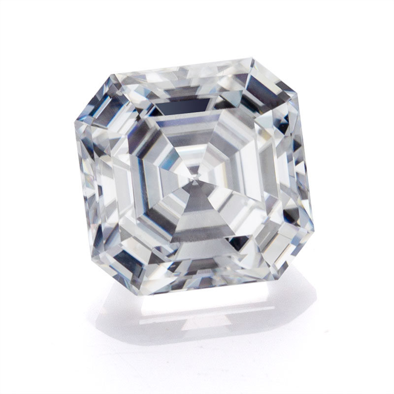 Jeu de couleurs ou feu Pierres précieuses en vrac VVS Blanc Diamant moissanite taille Asscher