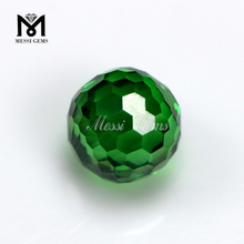 Perles de zircon cubique à facettes vertes de bonne qualité AAA avec trou