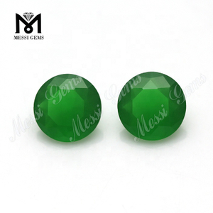 Machine de gros coupe ronde 7,0 mm vert émeraude perle de pierres précieuses en vrac pour les bijoux