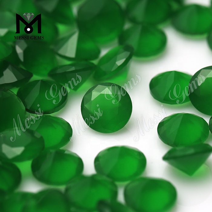 Machine de gros coupe ronde 7,0 mm vert émeraude perle de pierres précieuses en vrac pour les bijoux