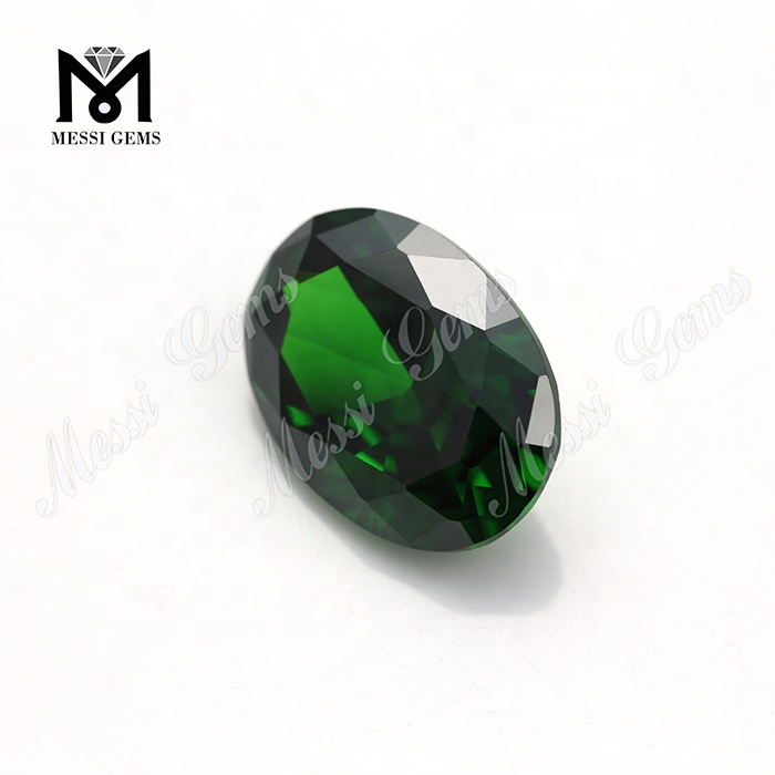 Usine de qualité supérieure forme ovale couleur verte 13*18mm zircone cubique, fabrication de bijoux