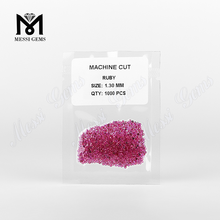 Perles de pierres précieuses de rubis rouge naturel de rubis sanguin de 1,3 mm