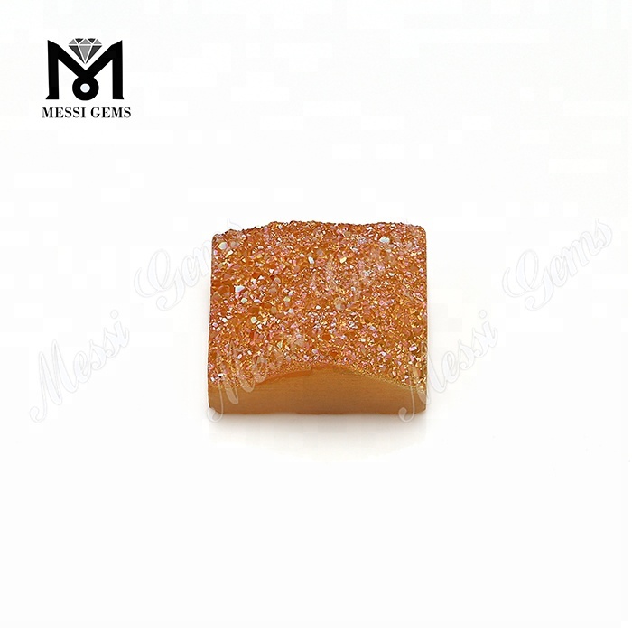 Prix ​​de la pierre druzy naturelle cabochon druzy ambre coupe carrée en gros usine