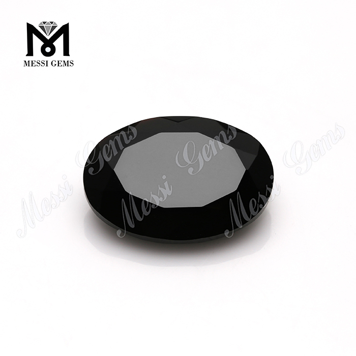 pierres précieuses naturelles onyx noir à facettes ovales en provenance de Chine