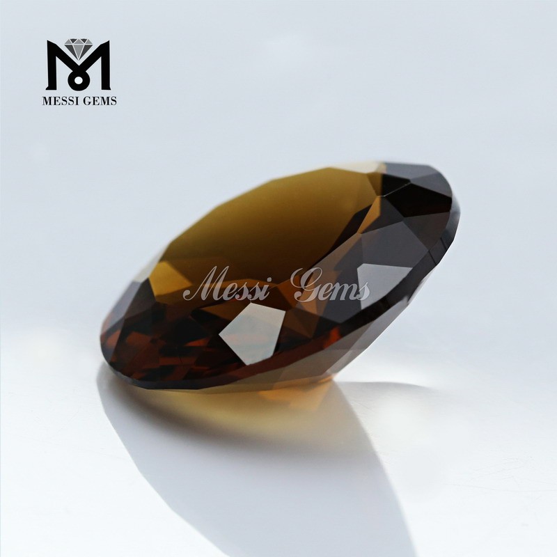 Vente en gros de pierres précieuses en verre ambré naturel coupé à la machine synthétiques en vrac