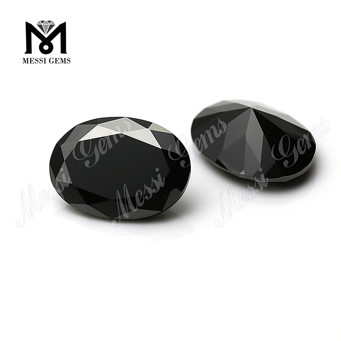 Vente chaude forme semi ovale de pierres précieuses 8x10mm pierre d\'agate noire