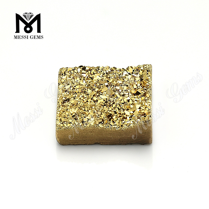 14mm vente en gros géode drusy 24K or forme carrée druzy