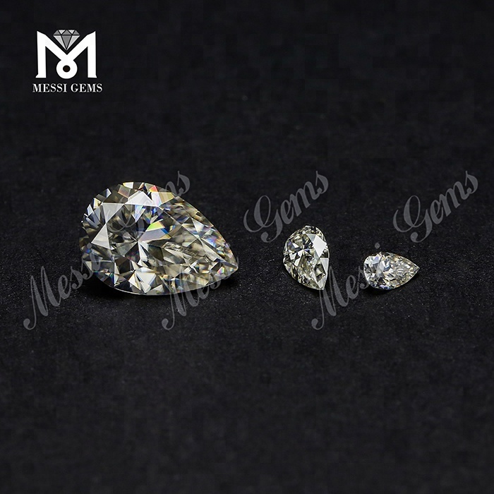 Forme de poire DEF blanc Wuzhou moissanite diamant pierres précieuses
