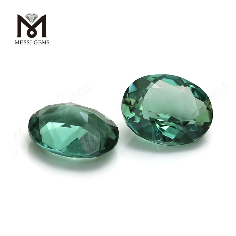 prix d\'usine 8x10mm pierre gemme taillée ovale quartz vert synthétique en vrac