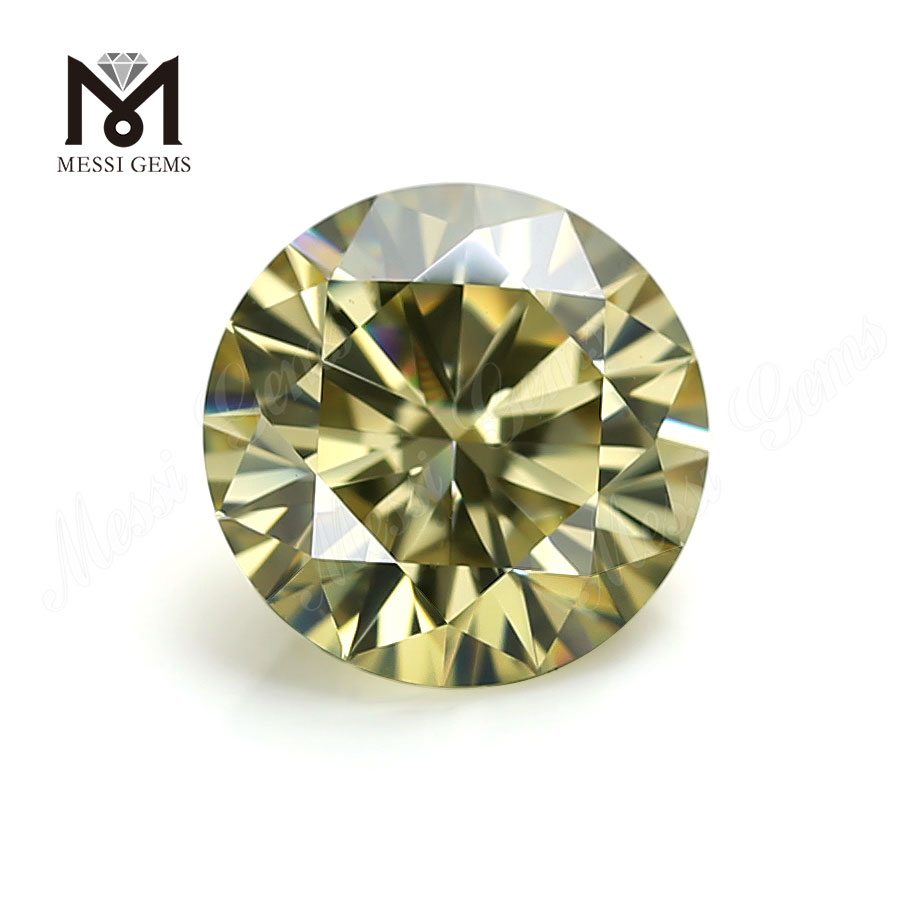 Prix ​​d\'usine Pierres précieuses en vrac 1 carat taille brillante diamant moissanite jaune