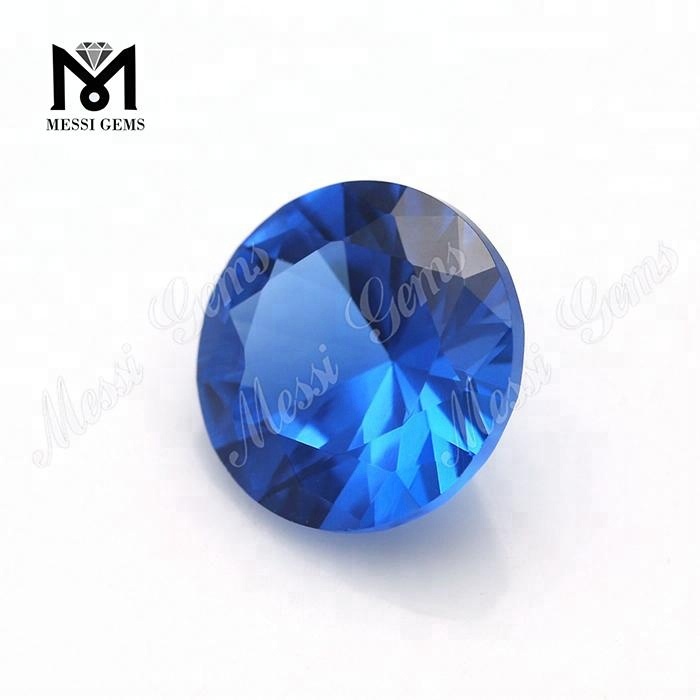 Pierre gemme synthétique bleu 10.0mm 119# pierres de spinelle