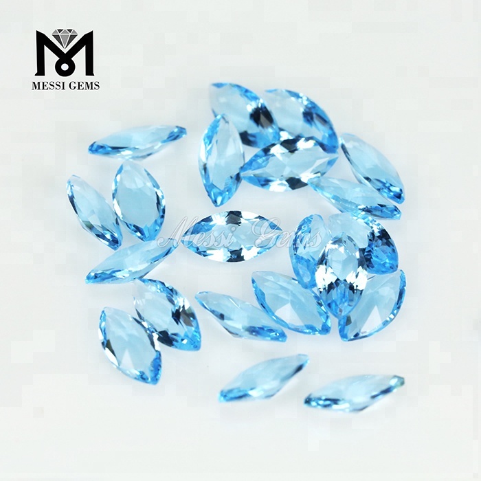 Marquise bleu clair à facettes 3 x 6 mm verre pierres précieuses en vrac